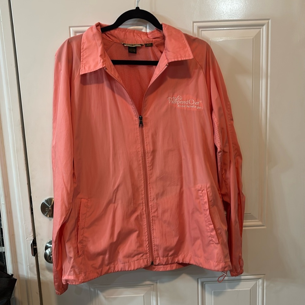 Cute Peach and White Pampered Chef Windbreaker